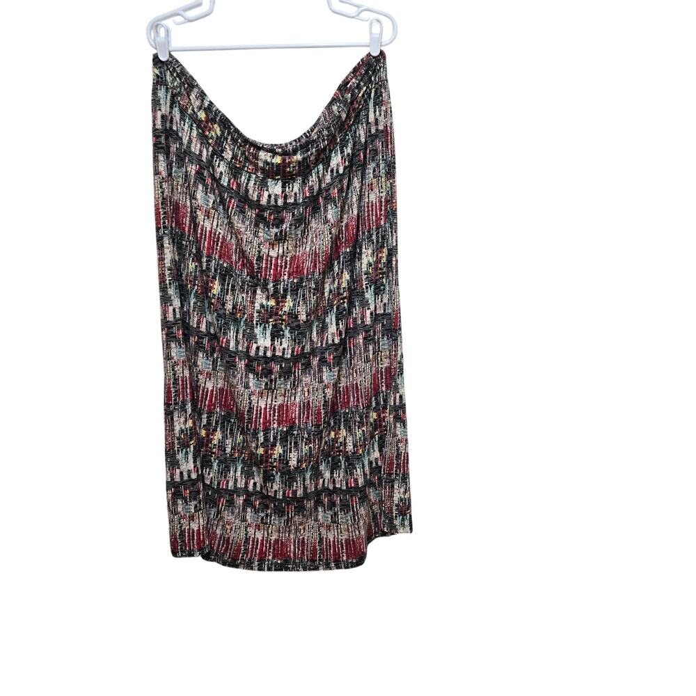 Cato Woman 22/24W Abstract Print Pull On Midi Skirt Plus
